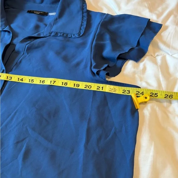 T Tahari Prussian Blue Blouse - Picture 6 of 7